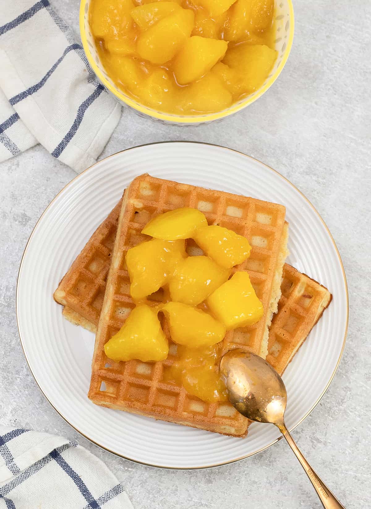 Mango Compote on a waffle