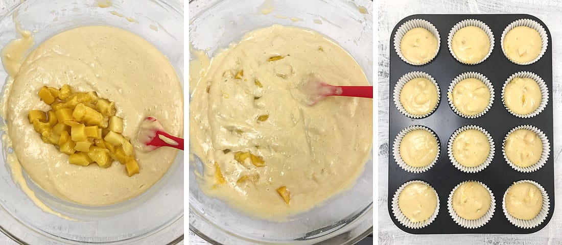 scoop the batter into the muffin cups