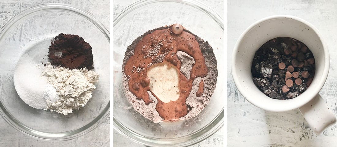 How to make Oreo microwave mug cake by photos.