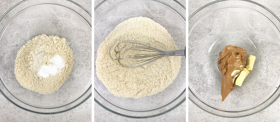 Mix the flour, baking soda, baking powder, and salt.