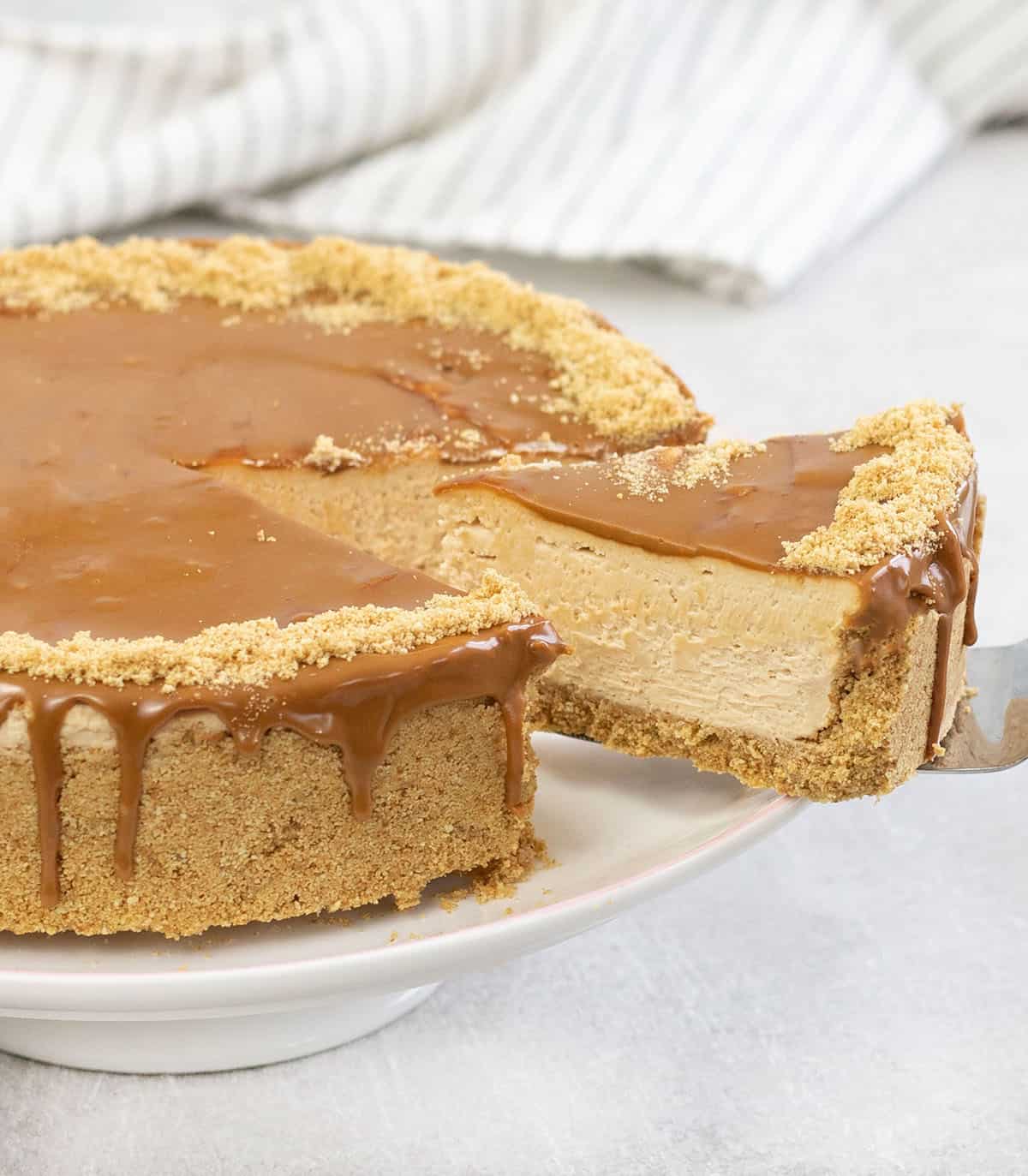 side shot to Biscoff Cheesecake slice