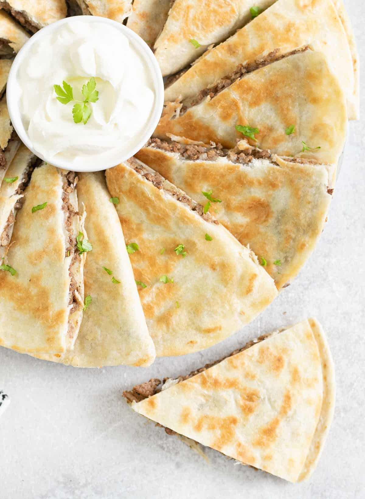 Taco Quesadillas in a plate