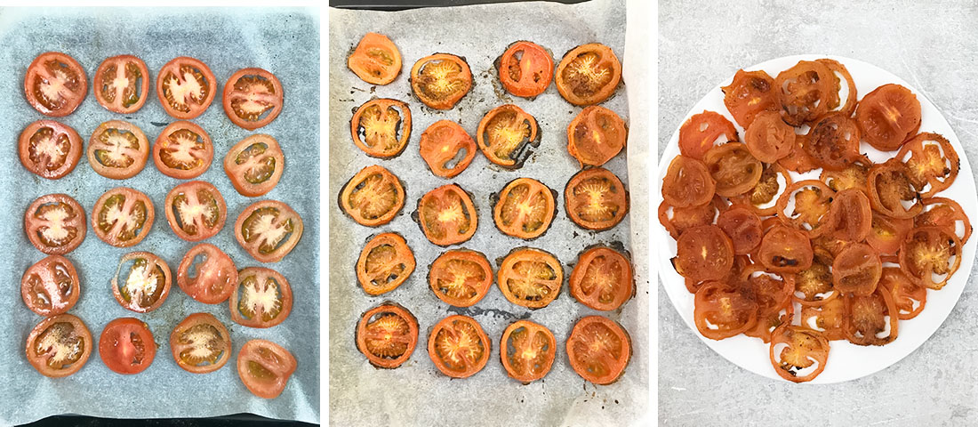 steps of baking the tomatoes