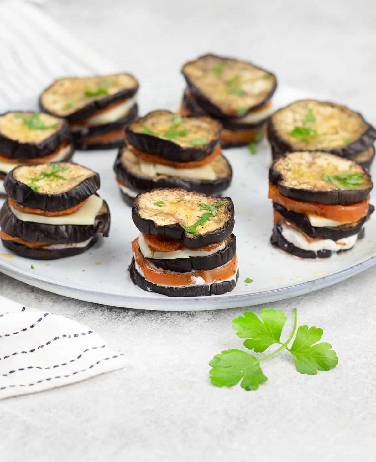 Eggplant Napoleons With Mozzarella Cheese