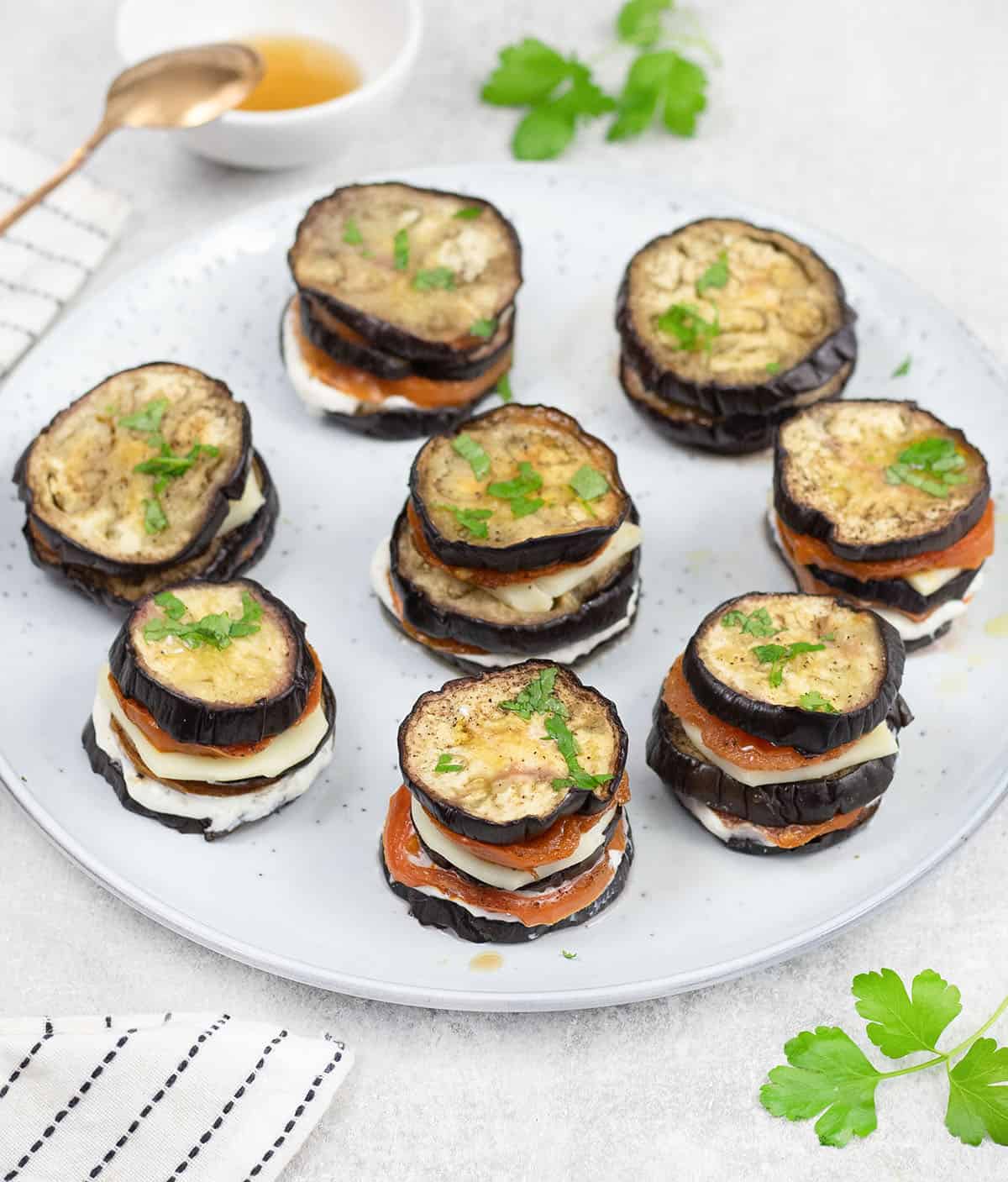 Eggplant Napoleons With Mozzarella Cheese