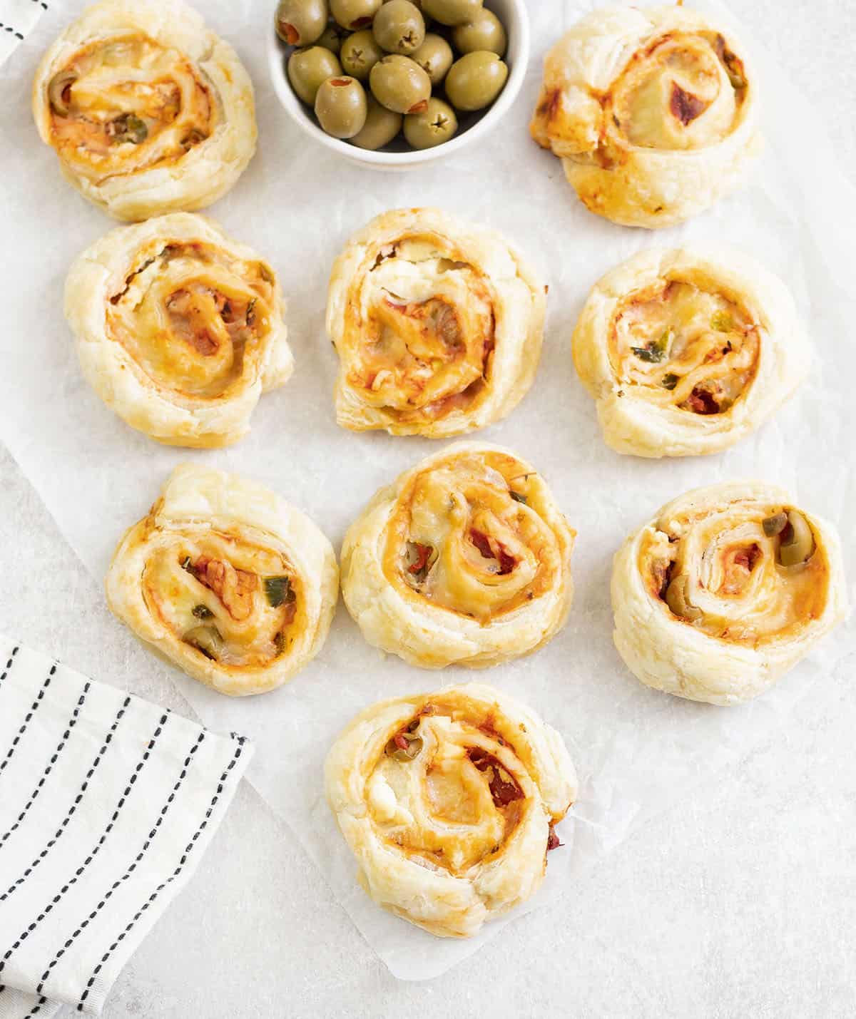 Puff pastry pizza rolls.