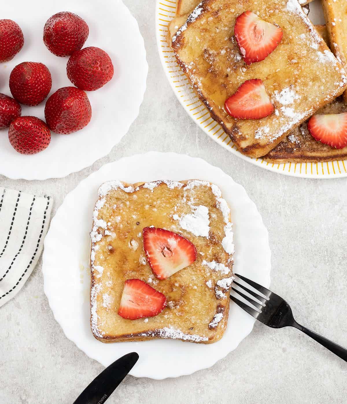 one slice of Sourdough French Toast.