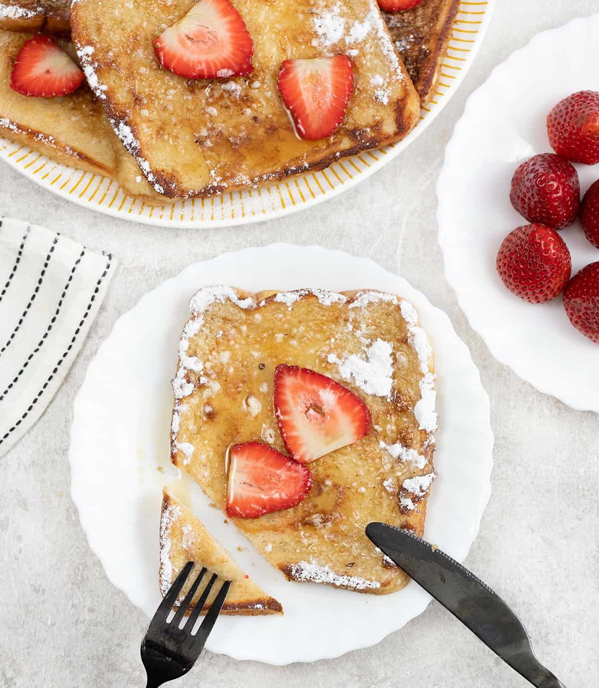 Sourdough French Toast in a plate