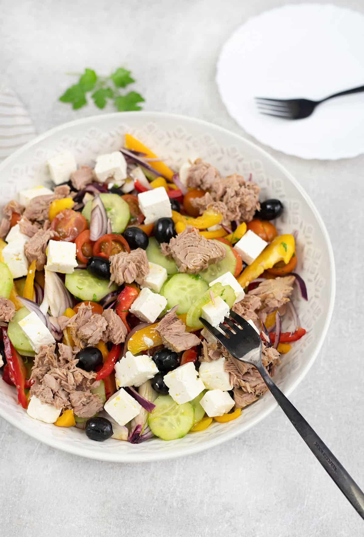 bowl of Tuna and Feta Salad