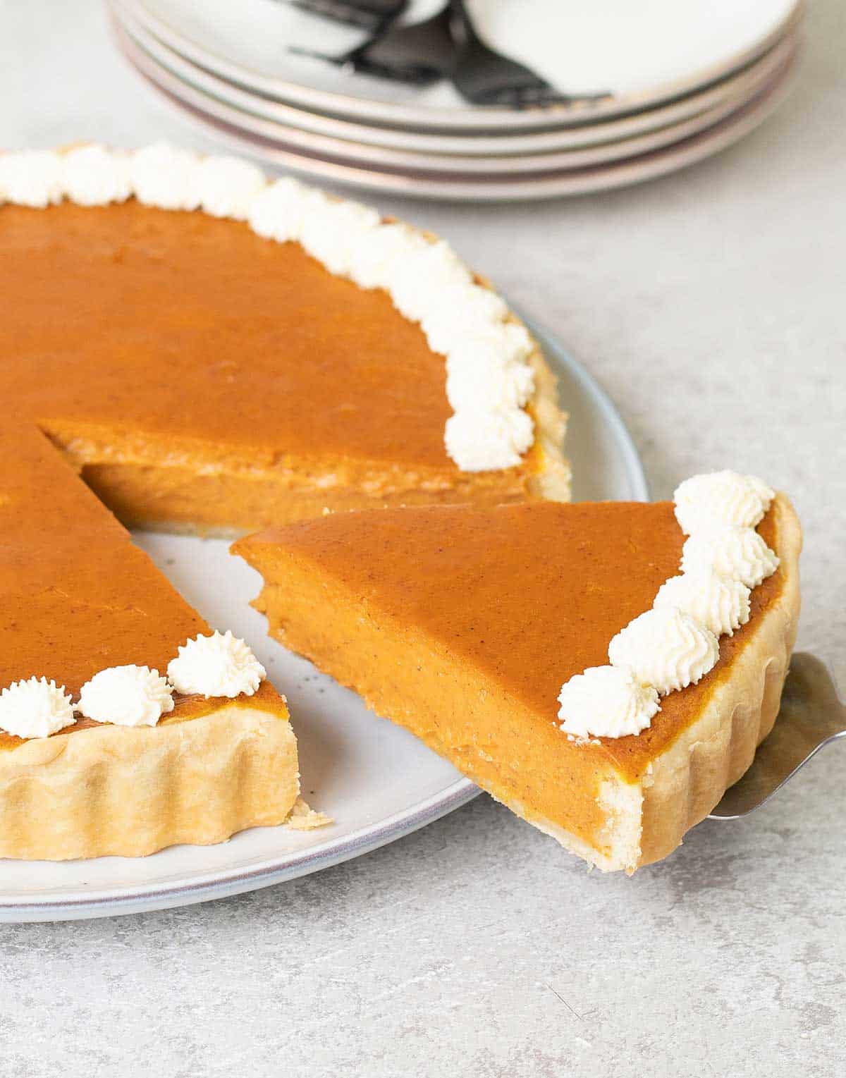 one slice of the American Pumpkin Pie