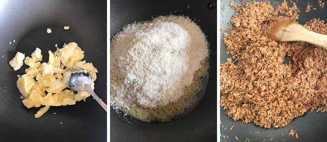 fry Kanafeh and adding honey.