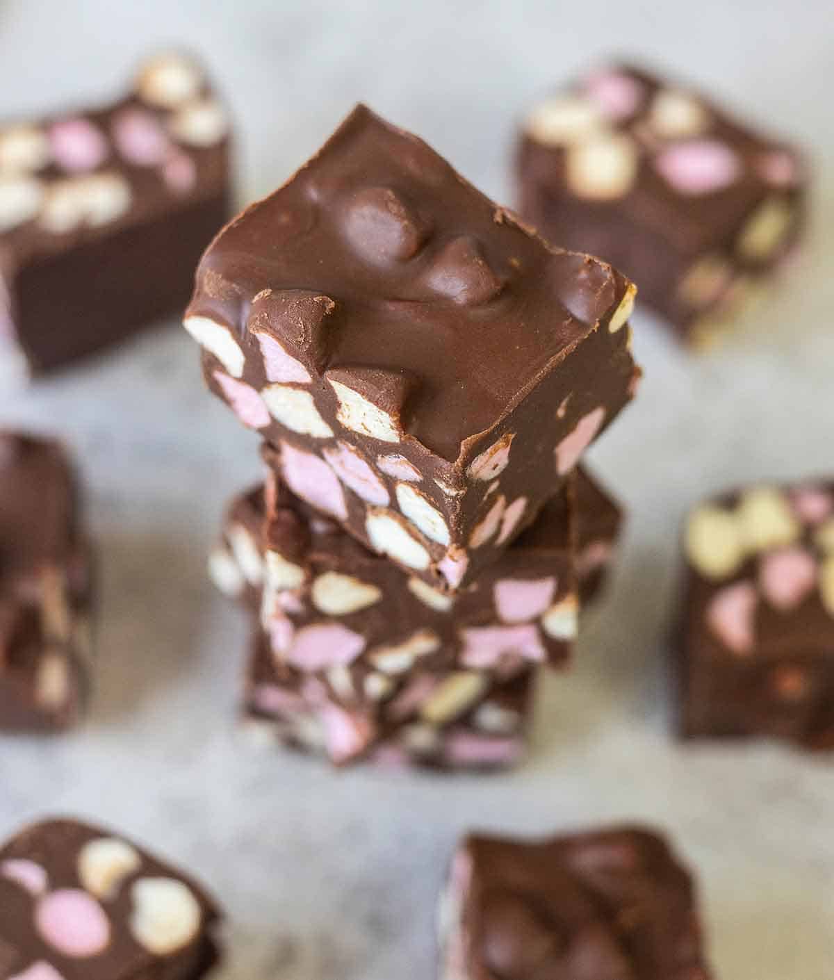 Chocolate Marshmallow Fudge squares