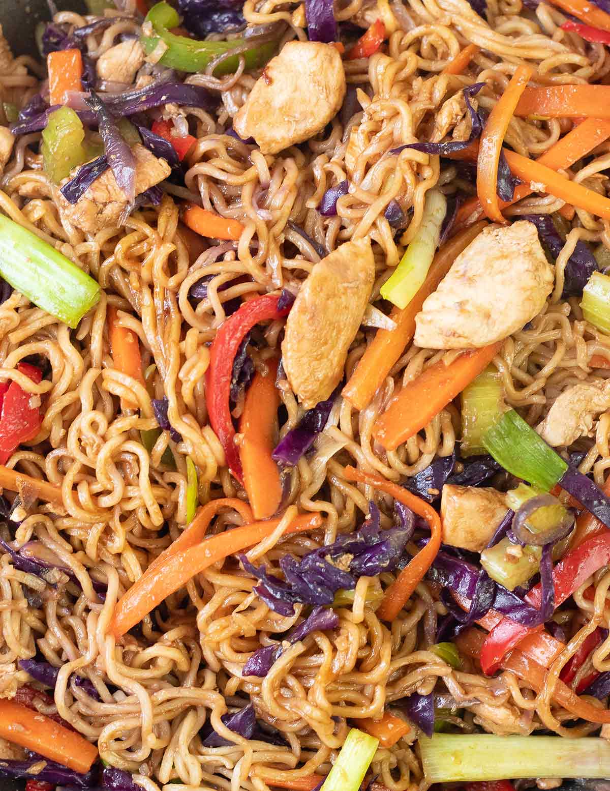 Lo Mein Noodles with veggie and chicken