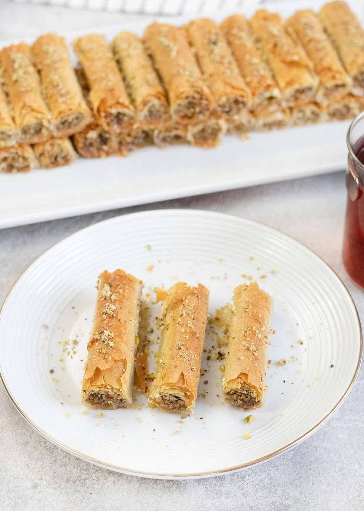 3 rolls of Baklava