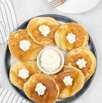 sweet cream pancakes in a plate