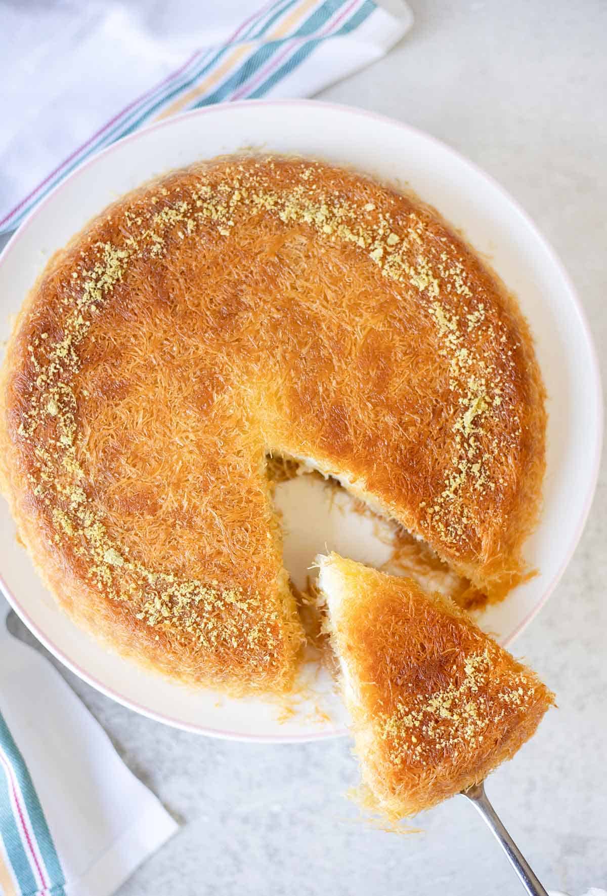 a piece of Kunafa