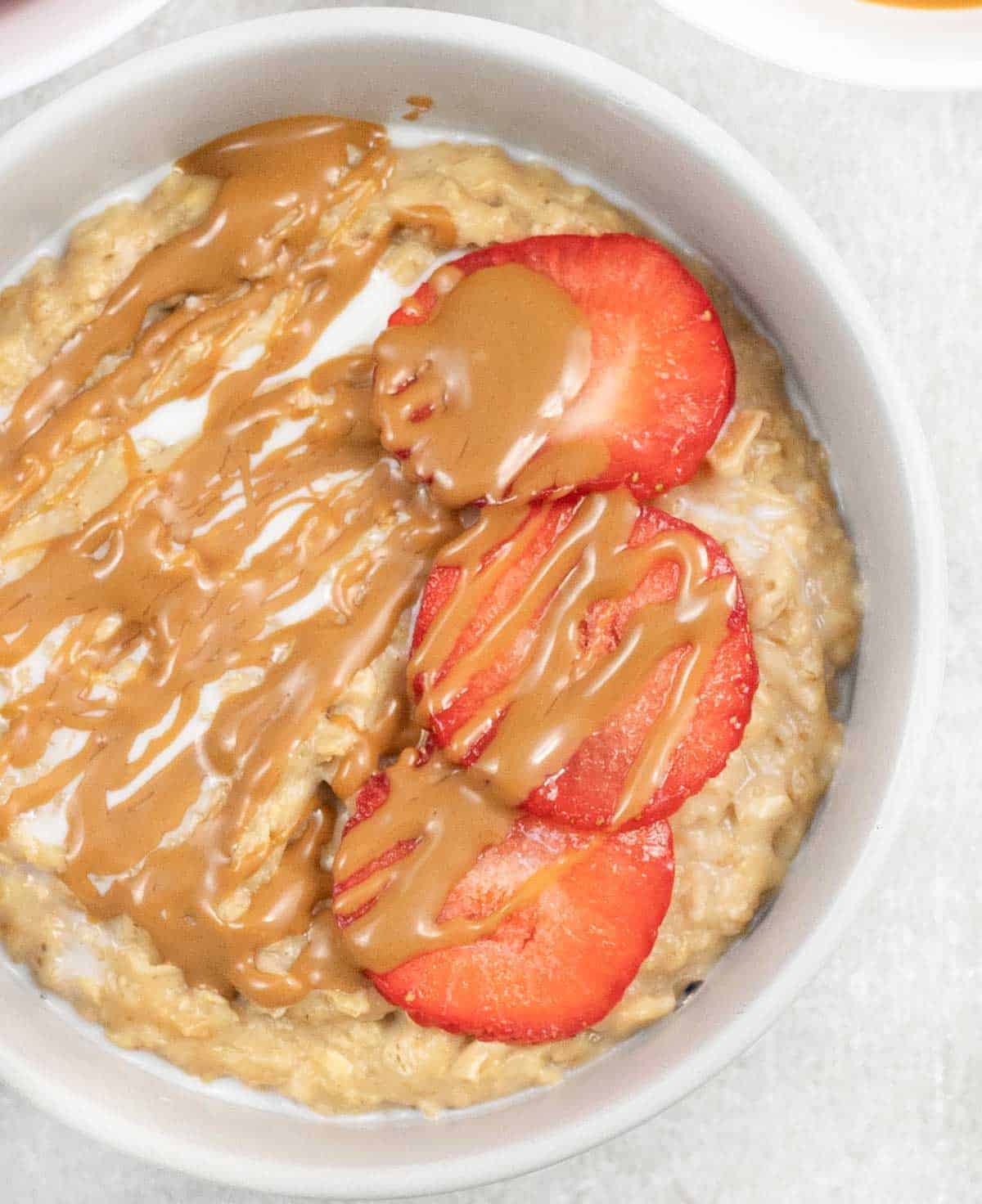 Biscoff Porridge in a bowl