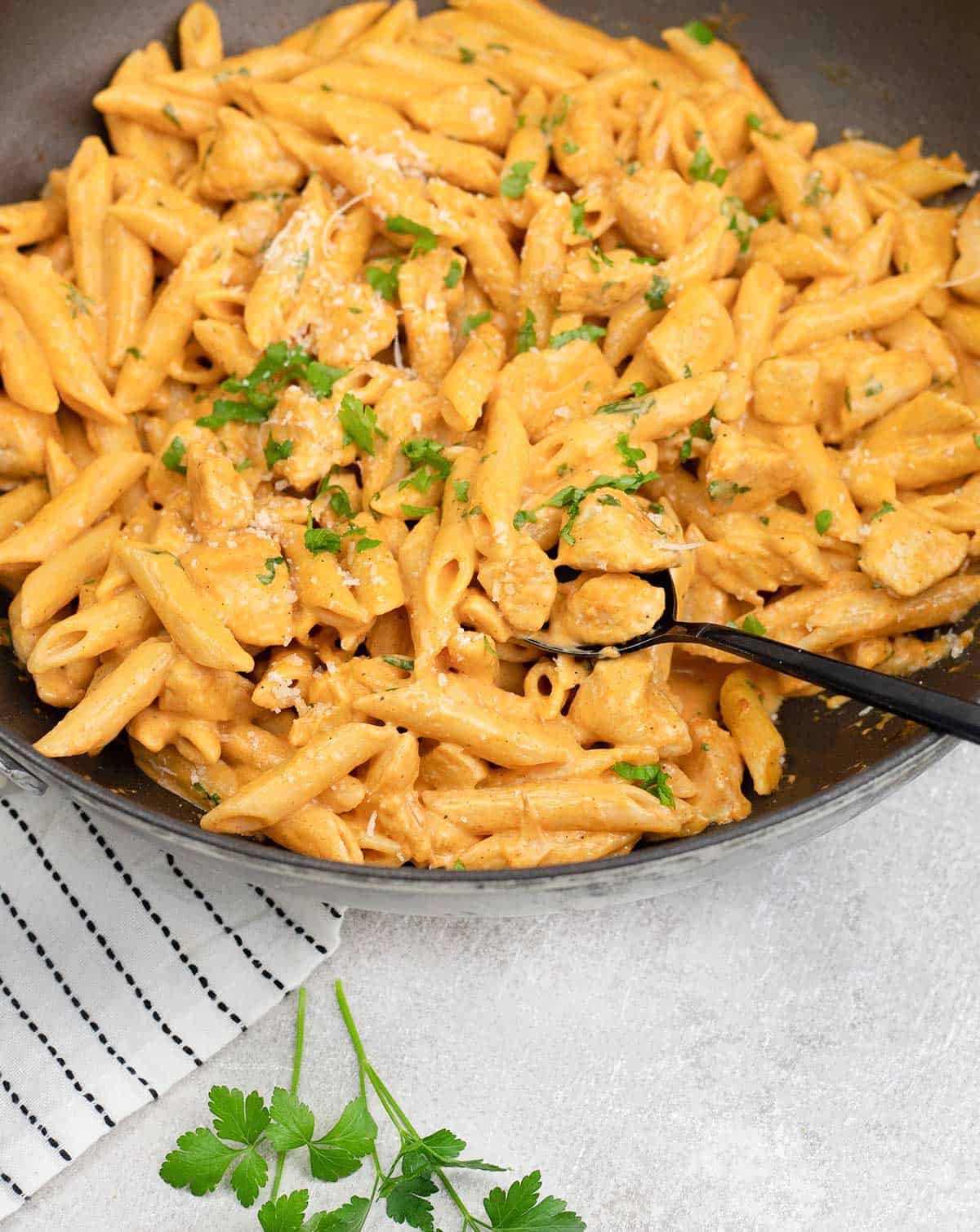 Creamy Paprika Chicken Pasta in a large pot