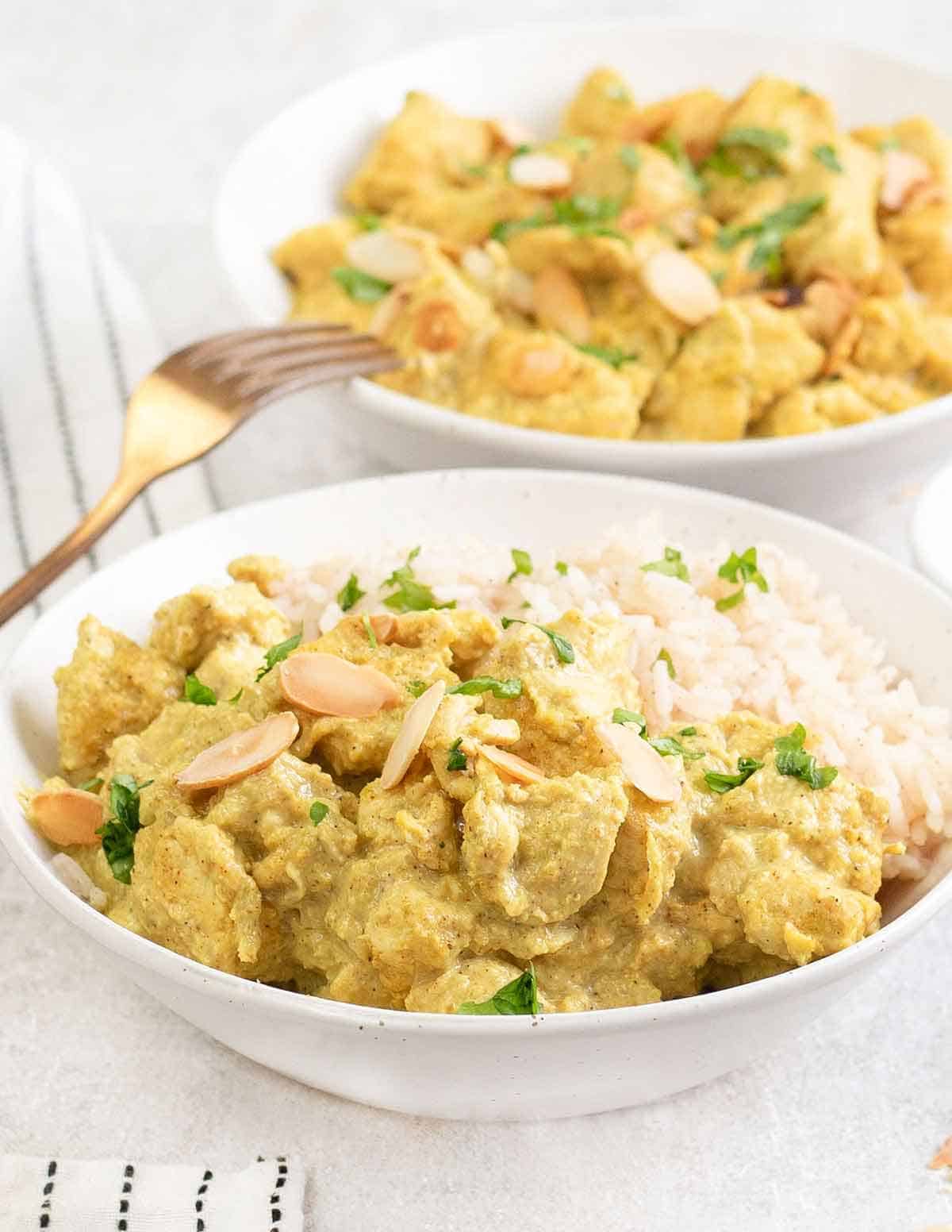 close shot Chicken Pasanda in a bowl.