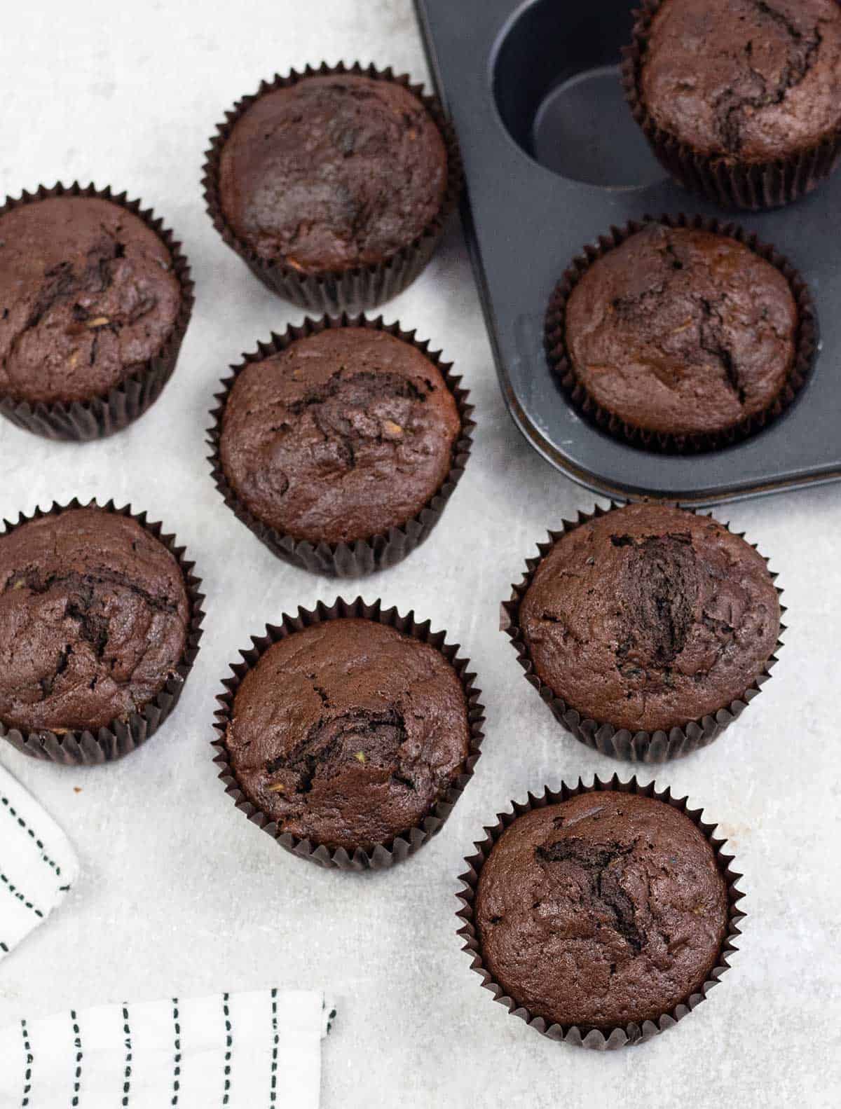 Chocolate Courgette Muffins.