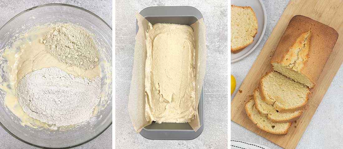 fold in the flour and ground almond, 