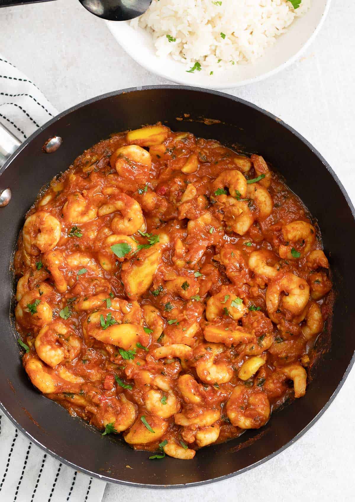 Prawn Bhuna in a large pan