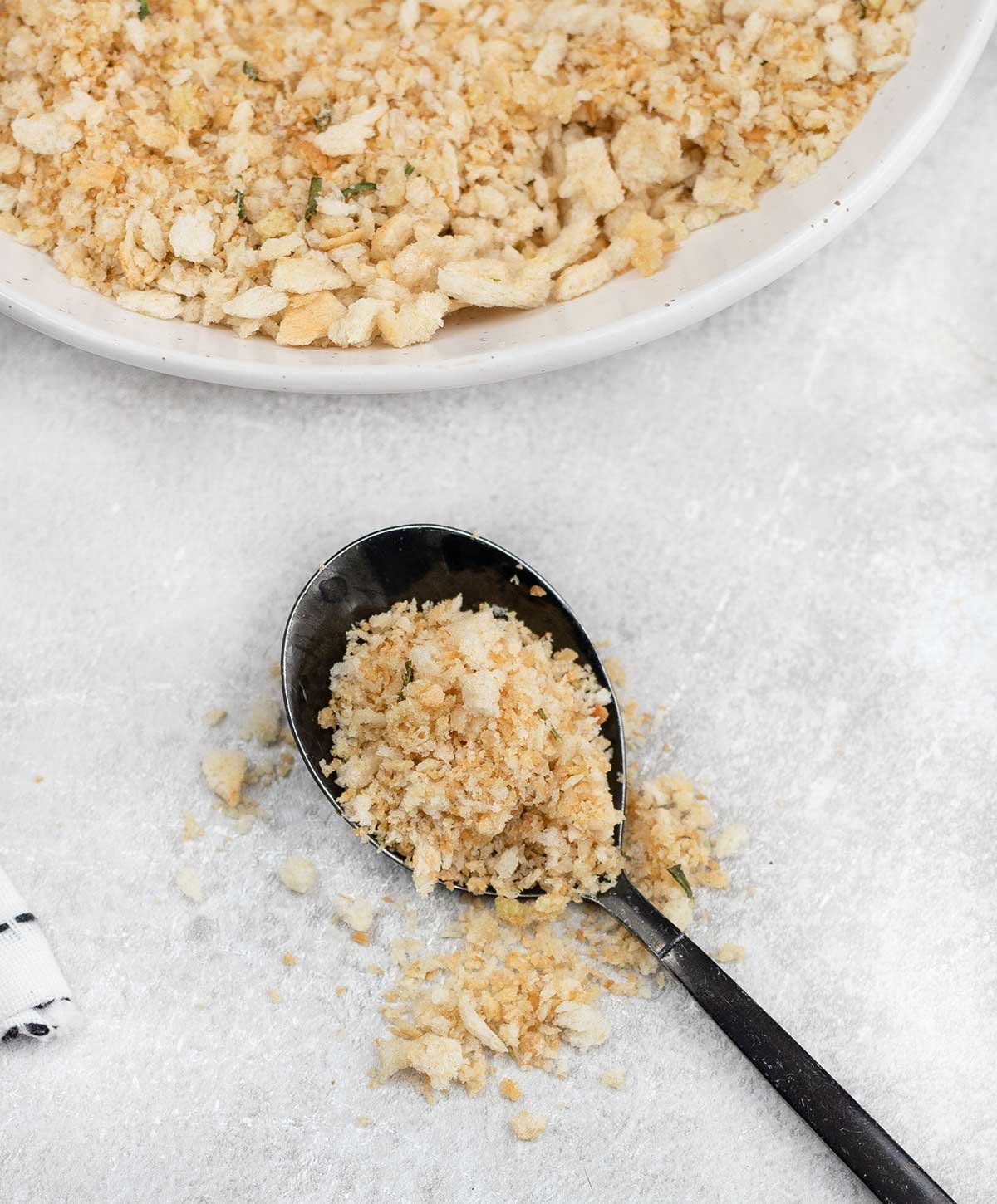 aa spoonful of homemade breadcrumbs