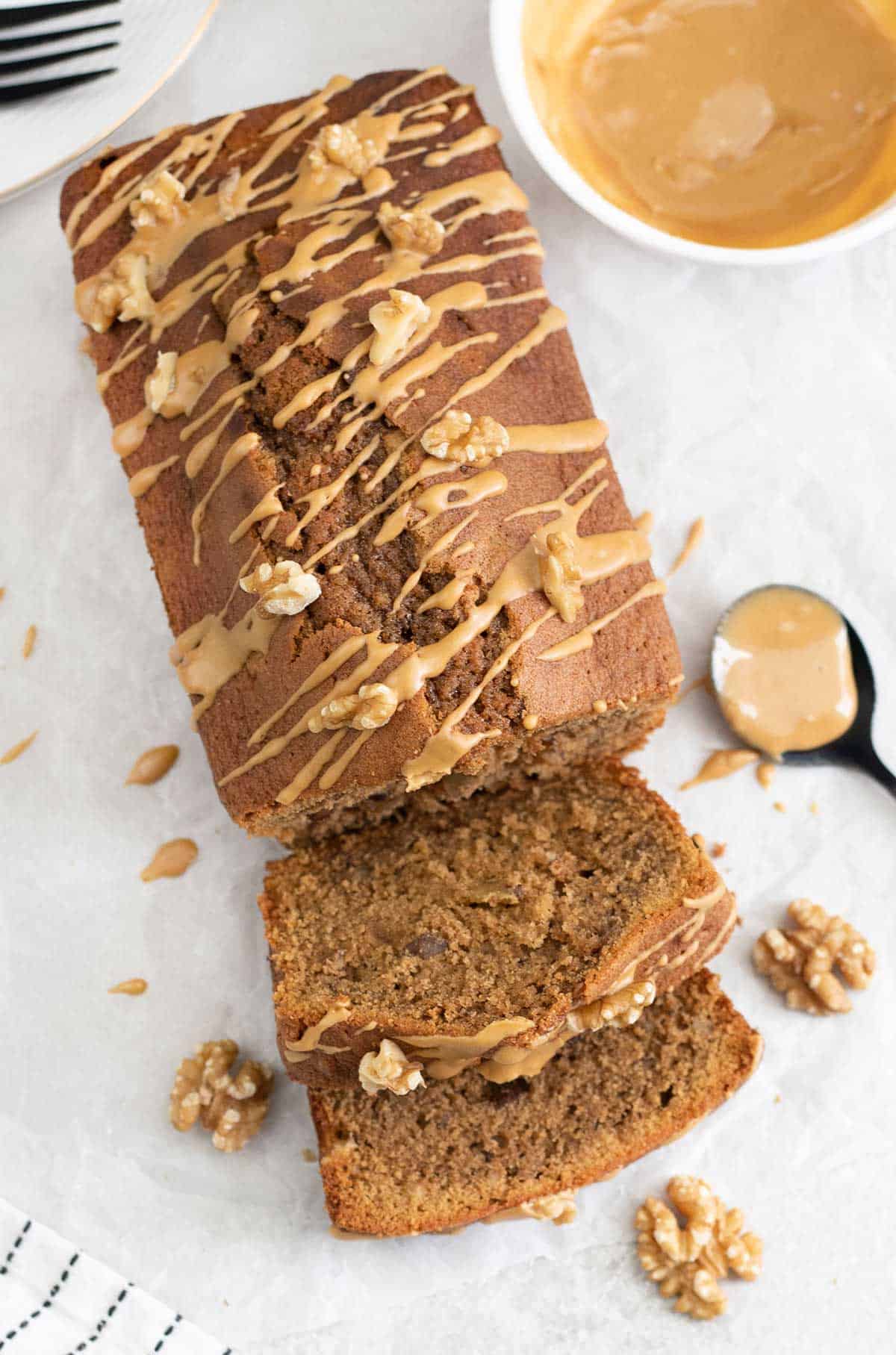 whole coffee and walnut loaf cake