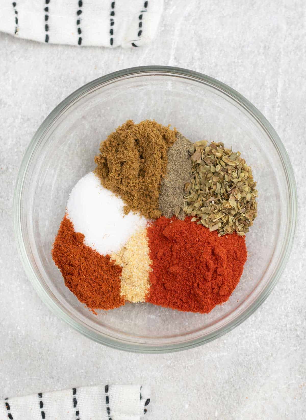 Ingredients needed to make the spice mix recipe.