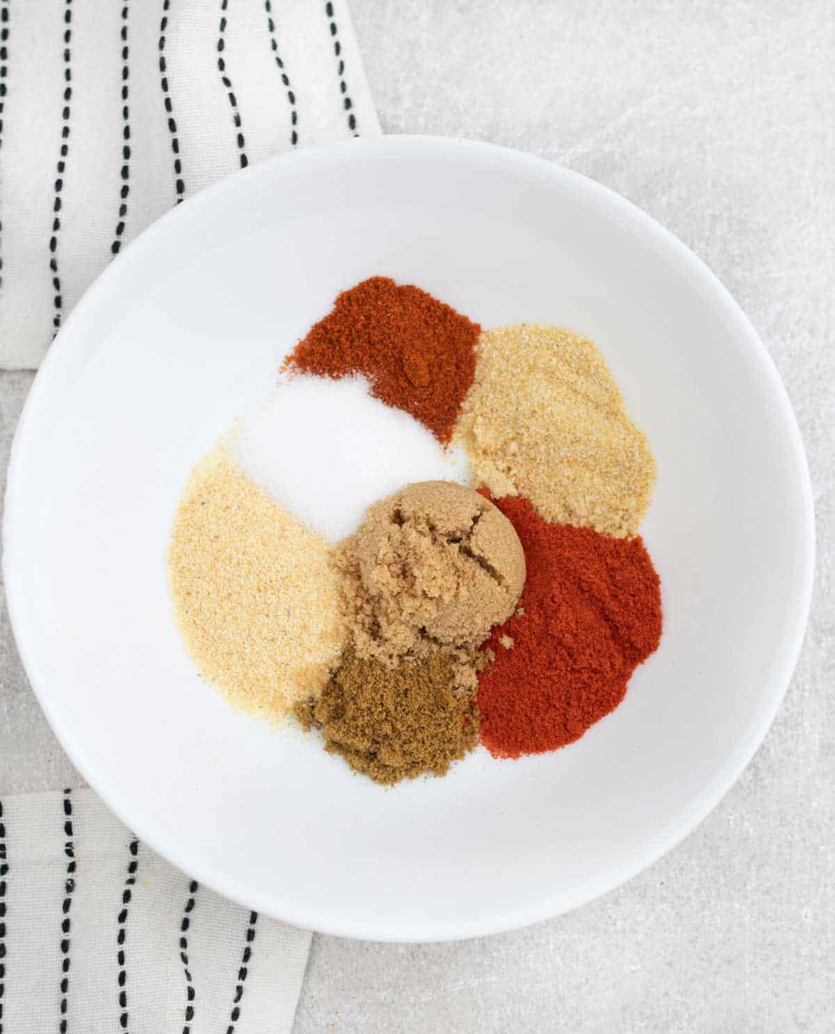 Enchilada Seasoning Mix ingredients in a plate.