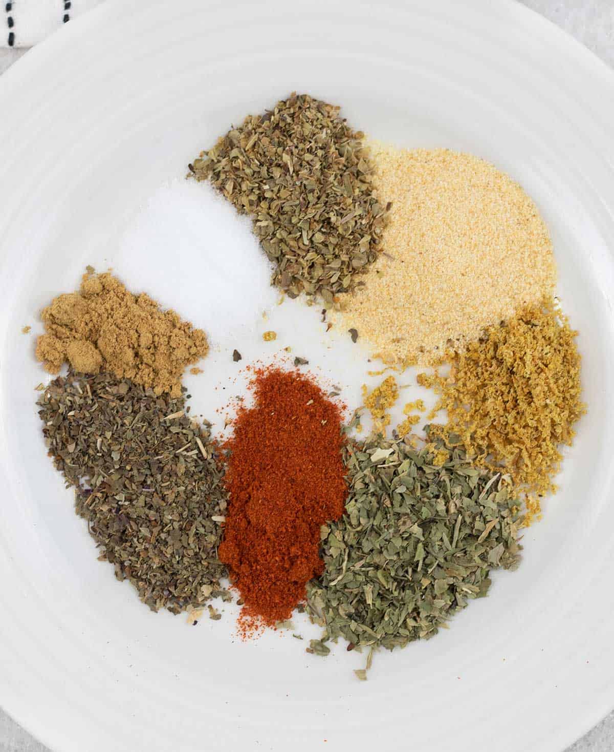 Ingredients for Fish Taco Seasoning mix.