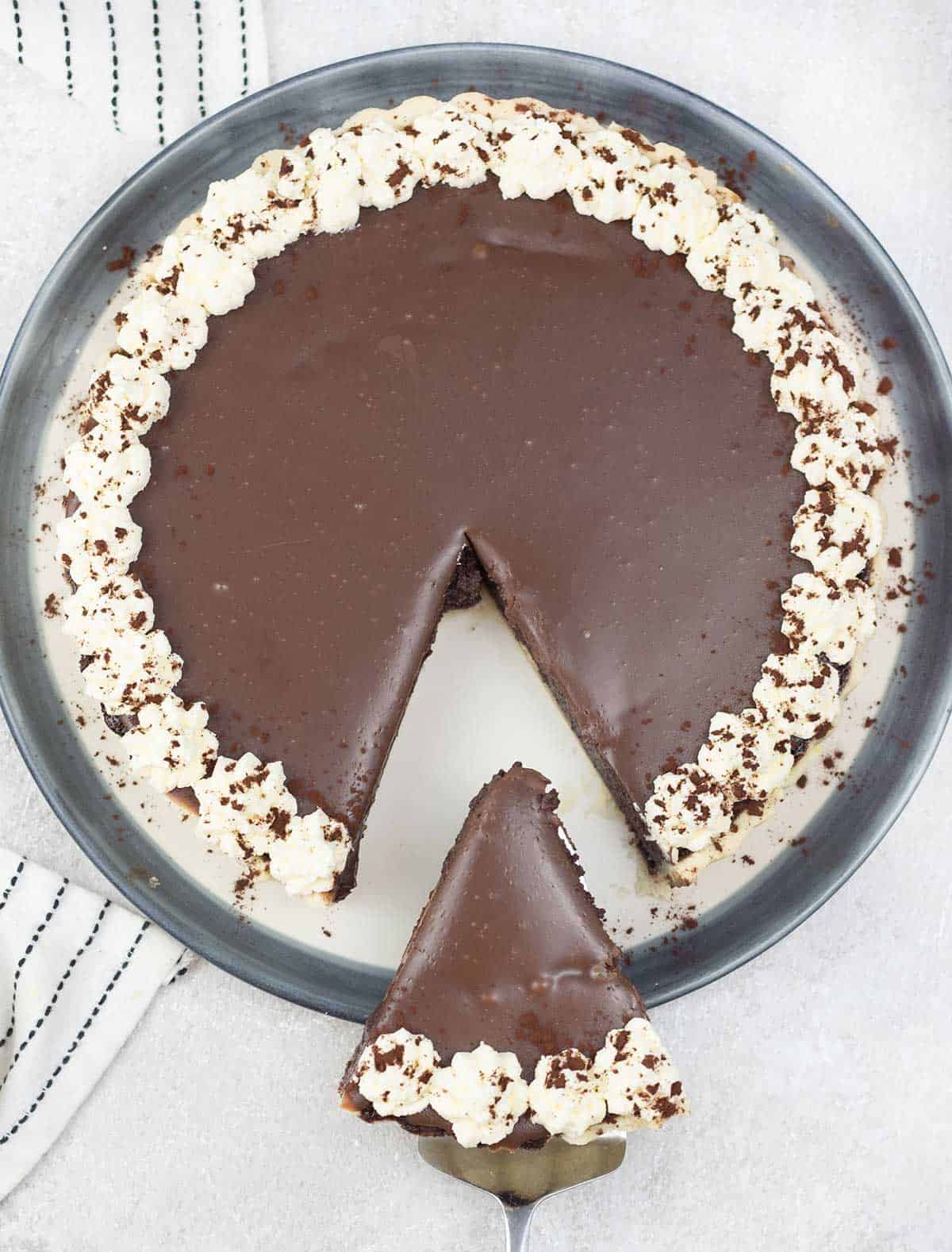 Overhead shot of the Chocolate Buttermilk Pie