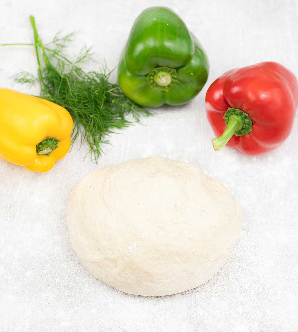 Pizza Dough with Plain Flour and some bell pepper
