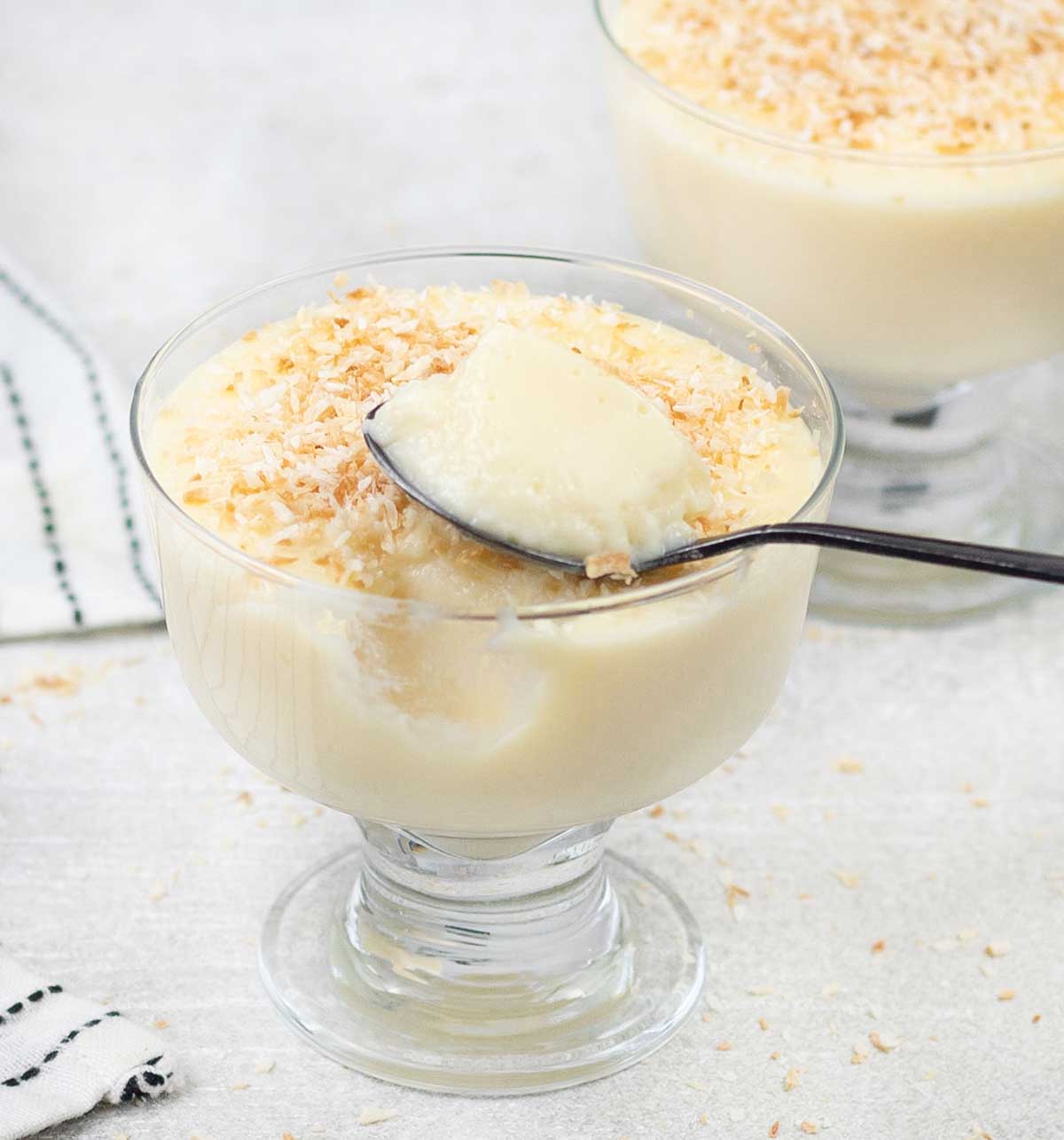 a glass of Coconut Milk Pudding.