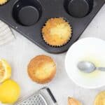 Lemon Drizzle Muffins and a small lemon sugar bowl