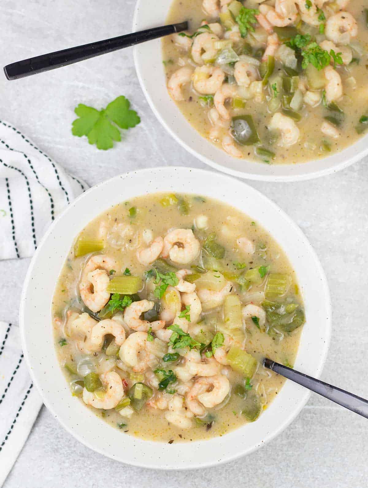 Seafood Gumbo in a bowl.