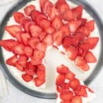 Cut a slice of the french strawberry tart.