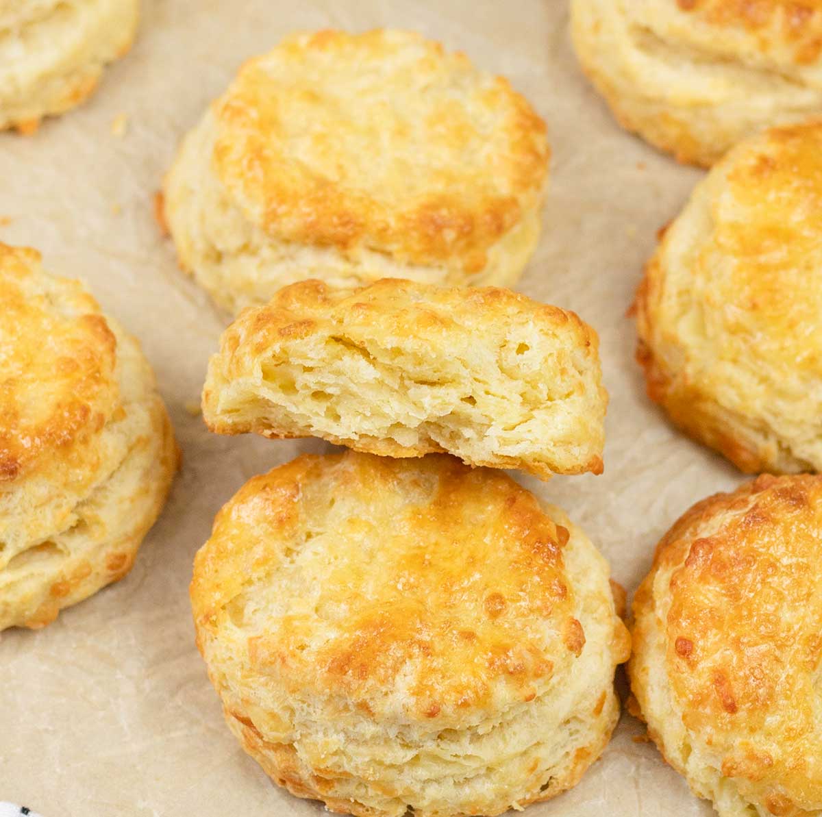 cut a cheddar Cheese Biscuit