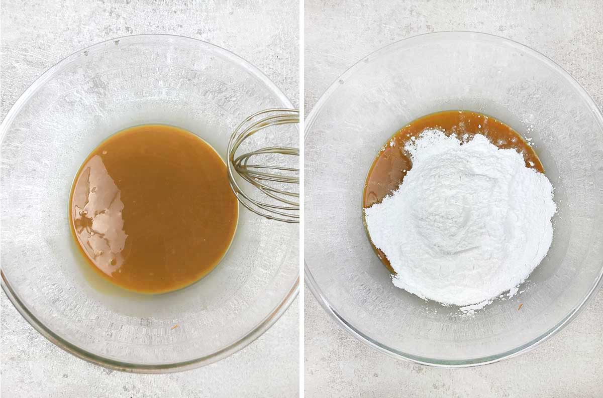 Stir vanilla, powdered sugar and salt in the peanut butter mixture.