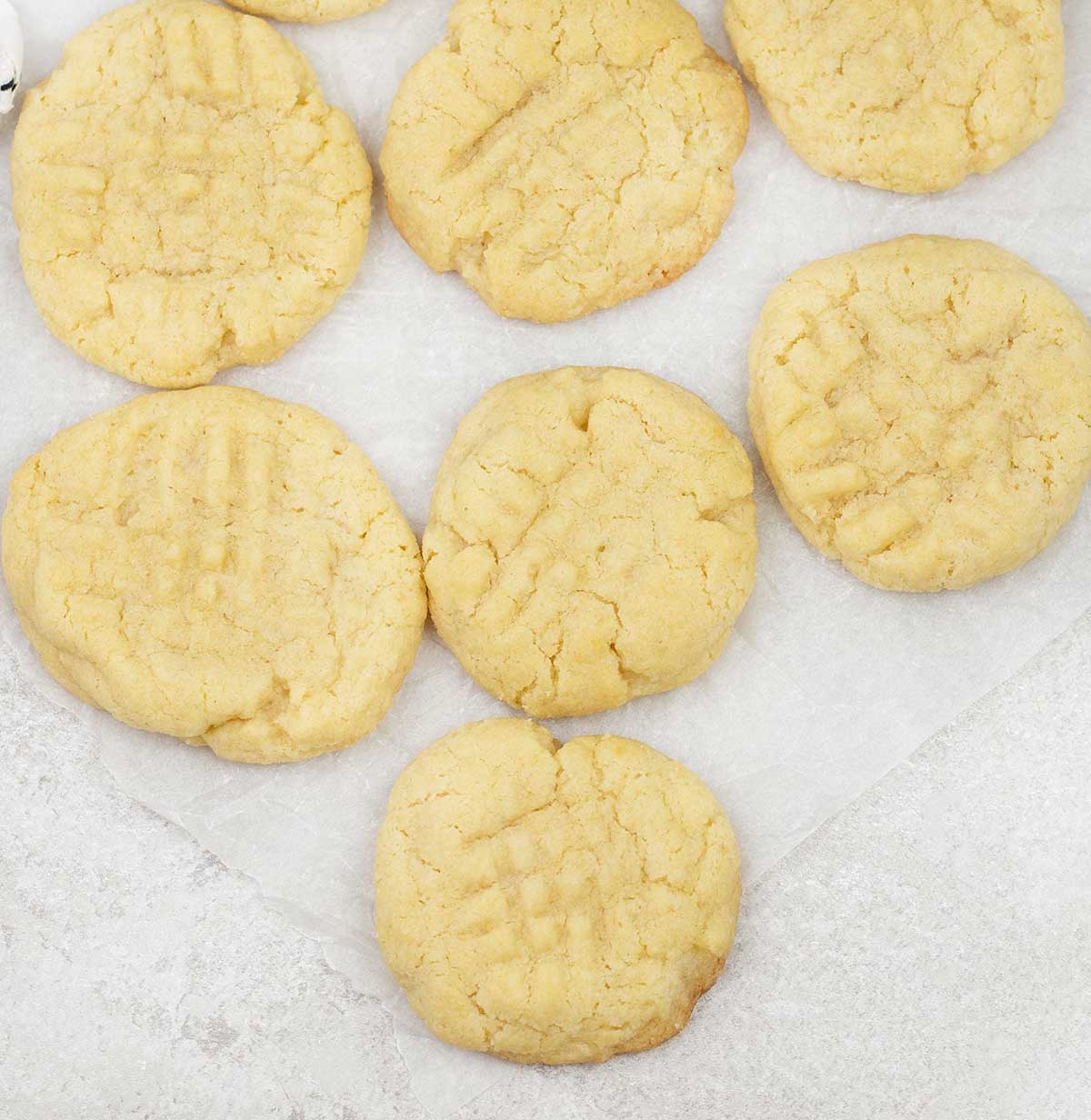 Overhead shot of some fork biscuits.