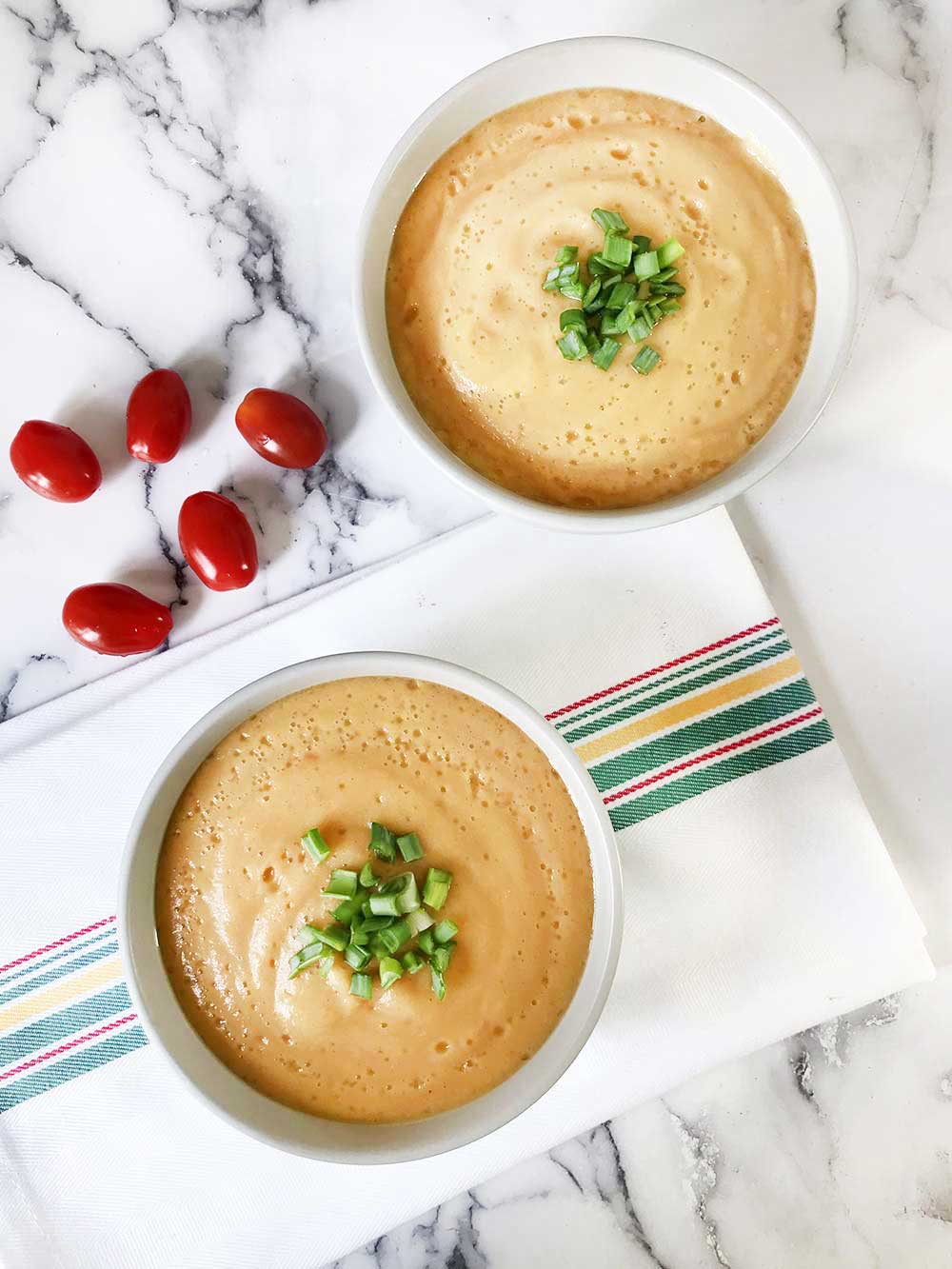 2 bowls full of Egyptian lentil soup.