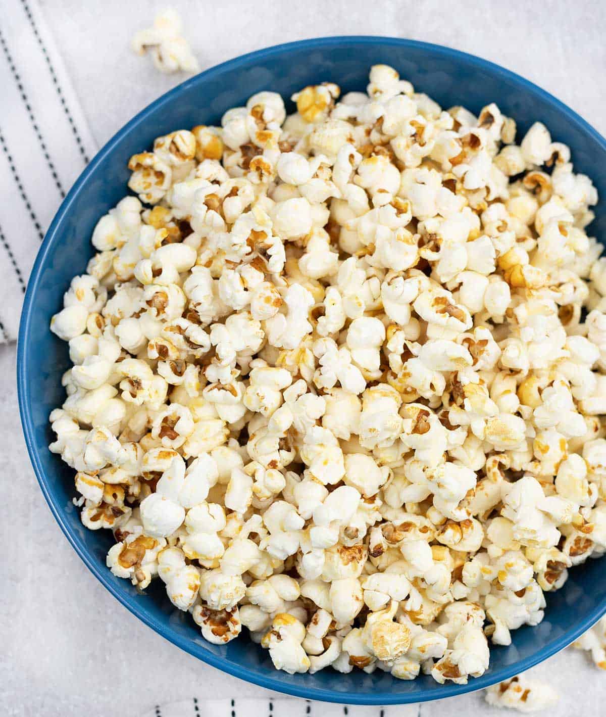 Stovetop kettle corn in a bowl.