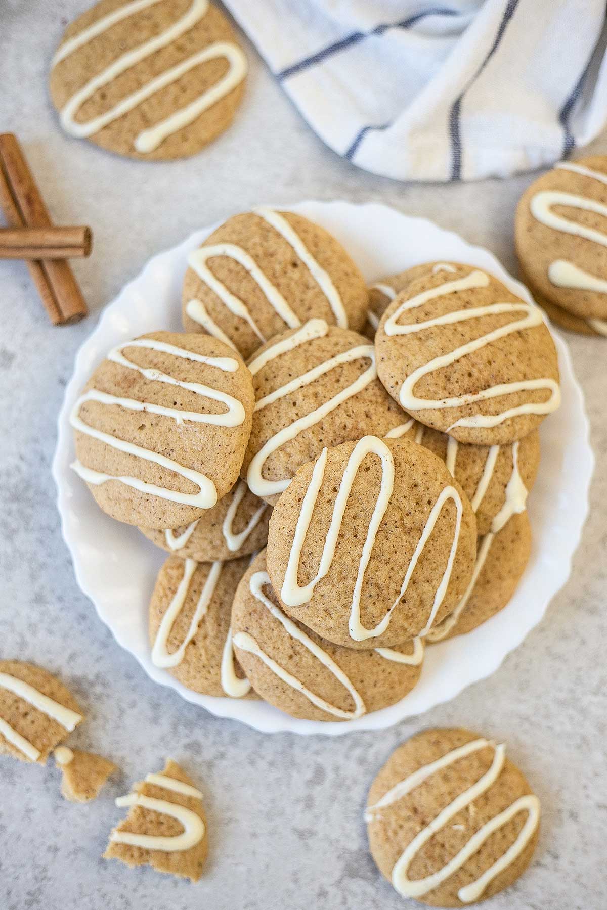 Eggnog cookies in a plate.