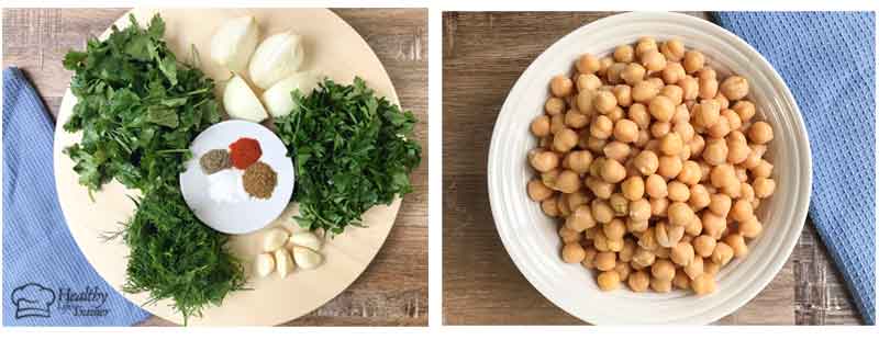 Steps of making Lebanese Falafel recipe.