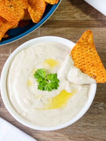 Egyptian tahini sauce in a bowl.