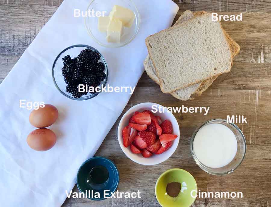 French toast ingredients.