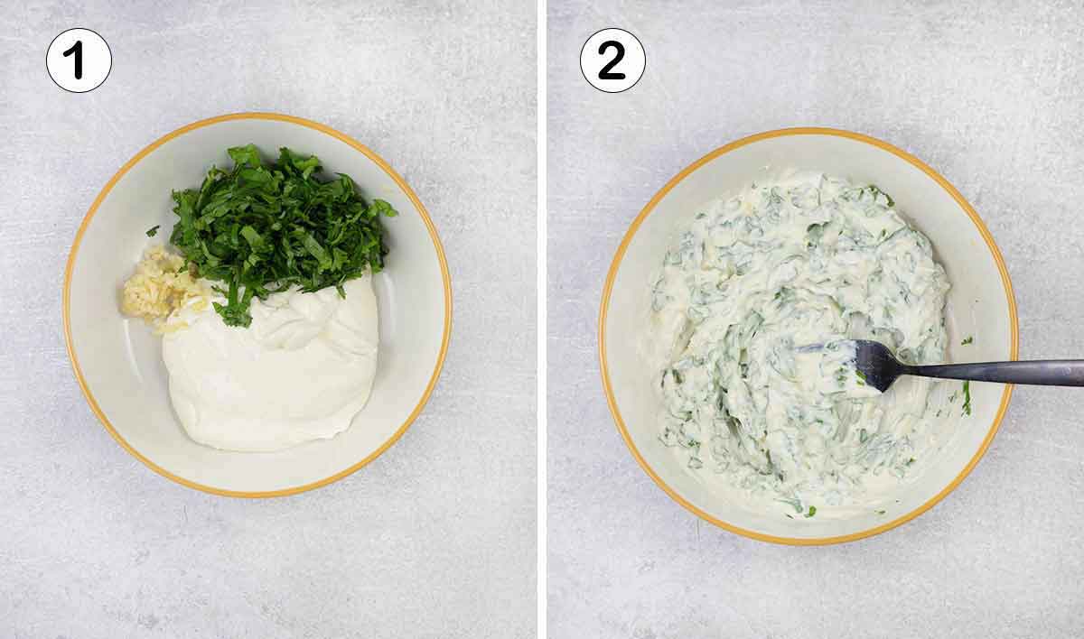 Steps of making flavored cream cheese.