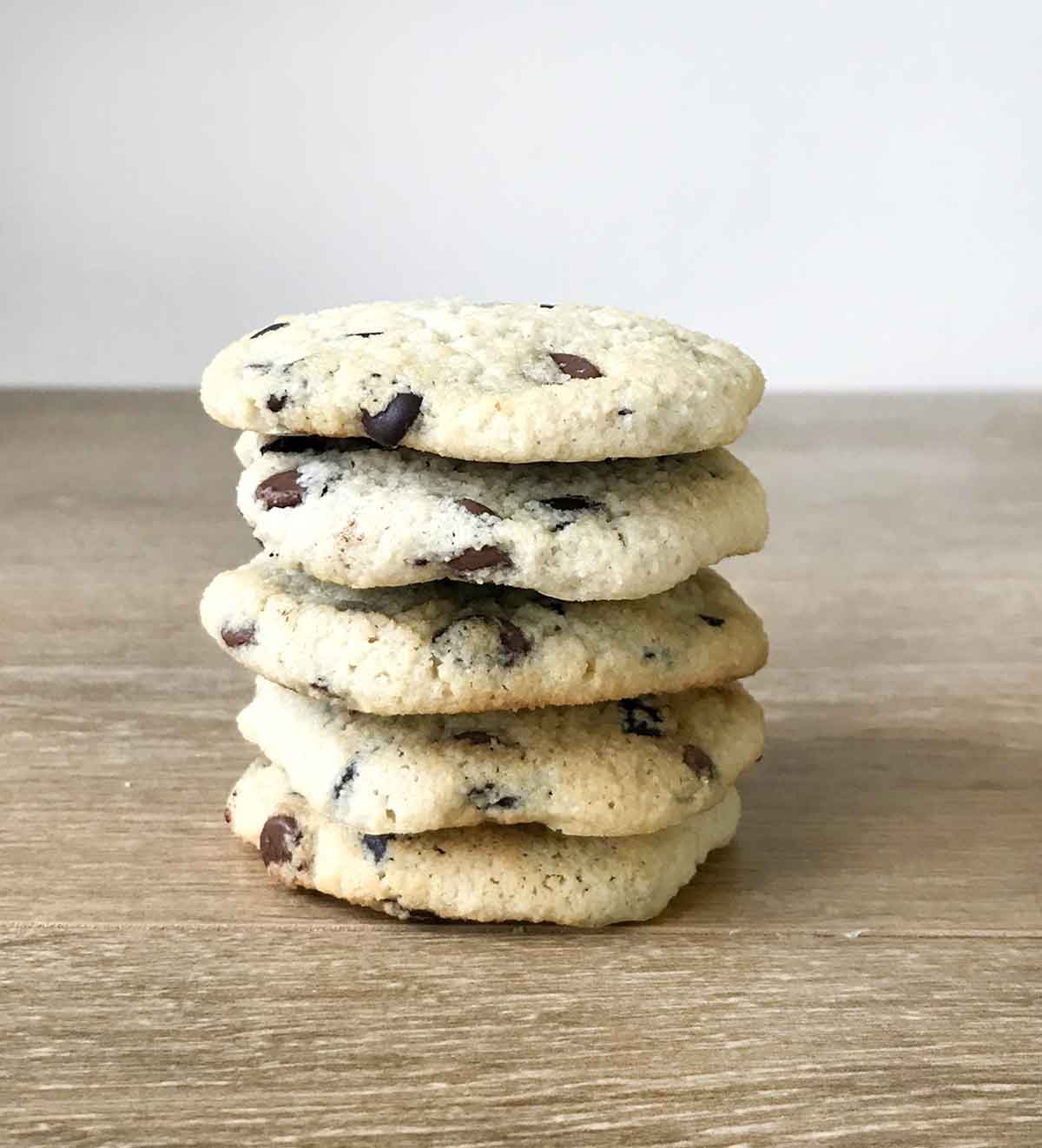 Best keto chocolate chip cookies on top of each others.