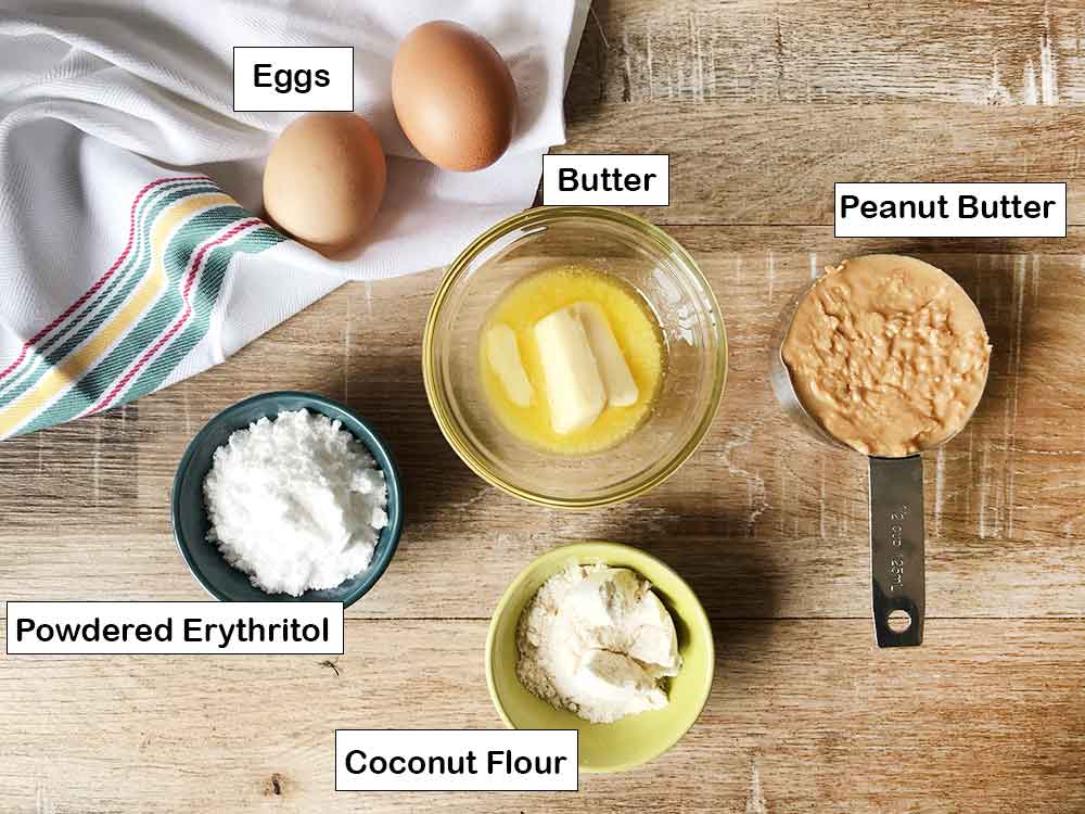 Labeled ingredients on table.