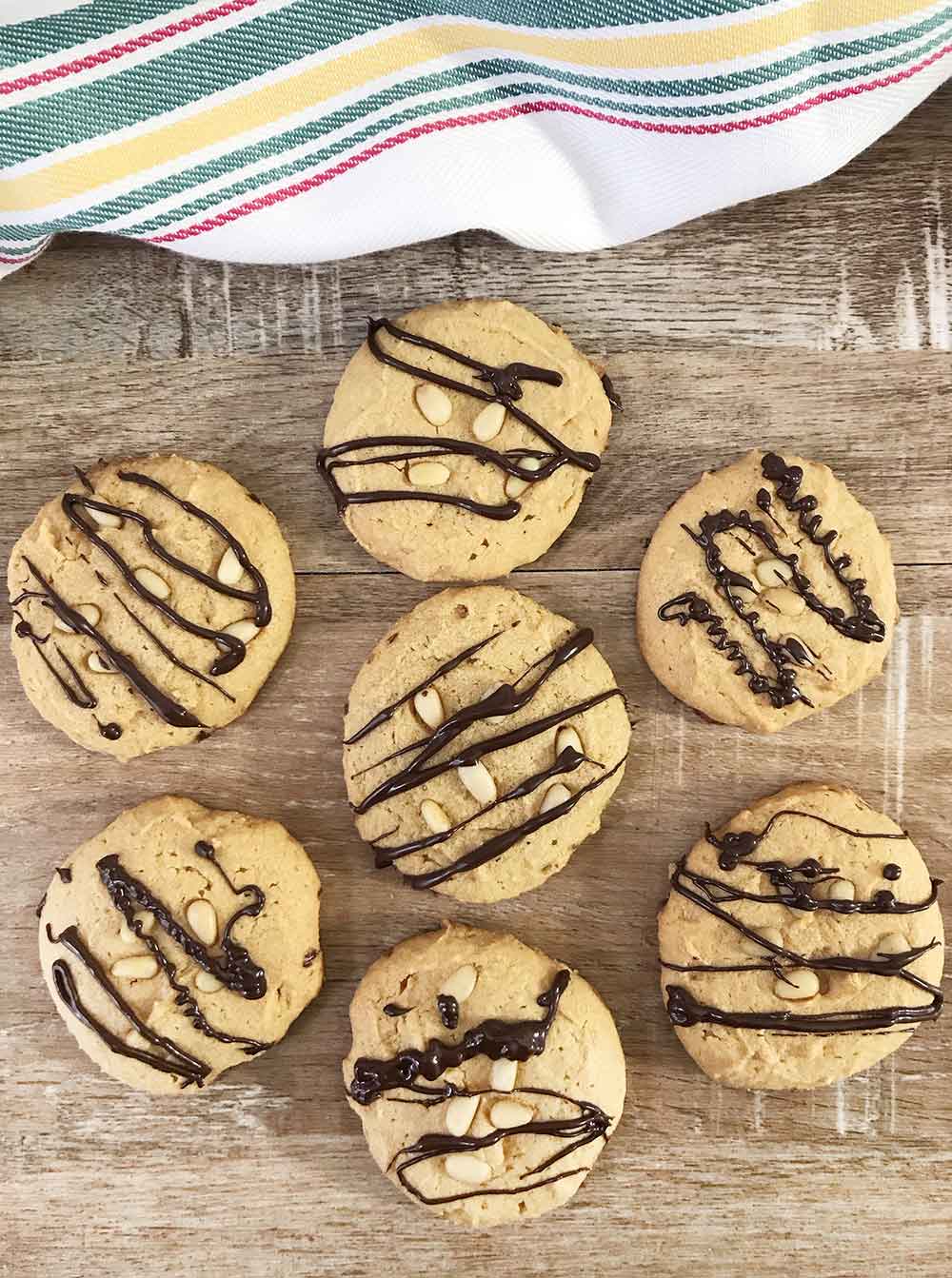 Keto coconut flour peanut butter cookies on the table.